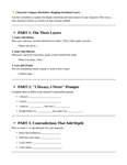 Character Compass Worksheet
